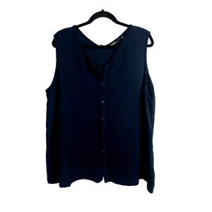 Ulla Popken 100% Cotton Button Down Tank Top Size 20/22